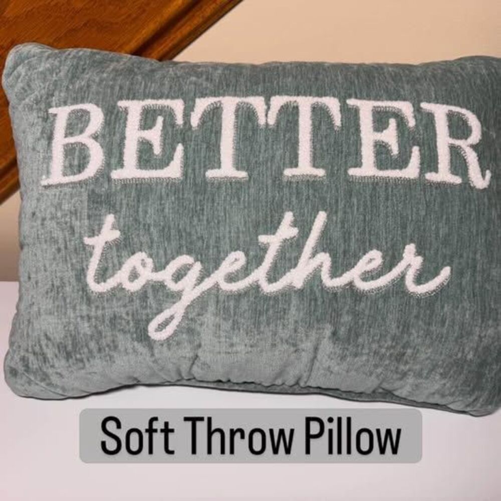 Better Together Blue Textured Throw Pillow
